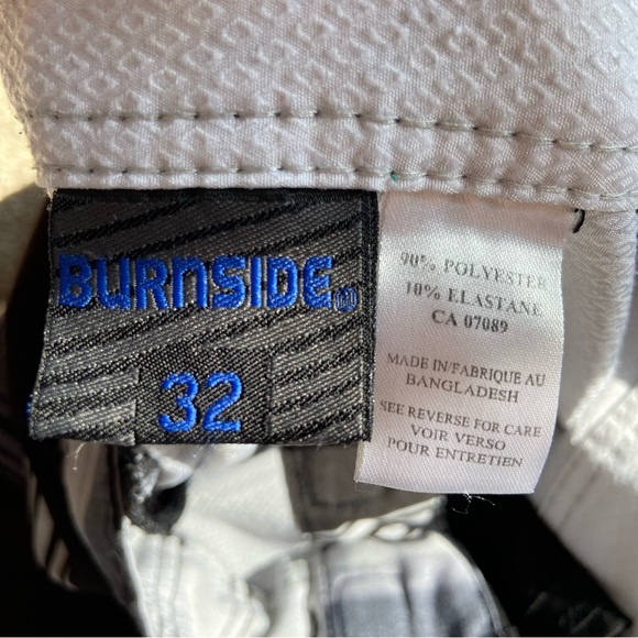 Burnside Mens Board Shorts black white grey stripe - Picture 4 of 4